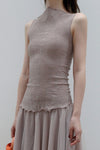 Marc le bihan silk elastic stretch vest 26954 series French handmade MLB-26954 E23-GKMG ROSE ANCIEN dried rose 26954 E23